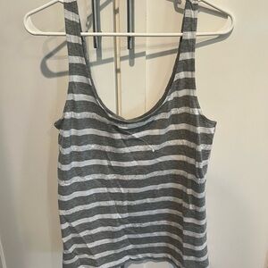 Banana Republic Gray and White Sleeveless Tank Top